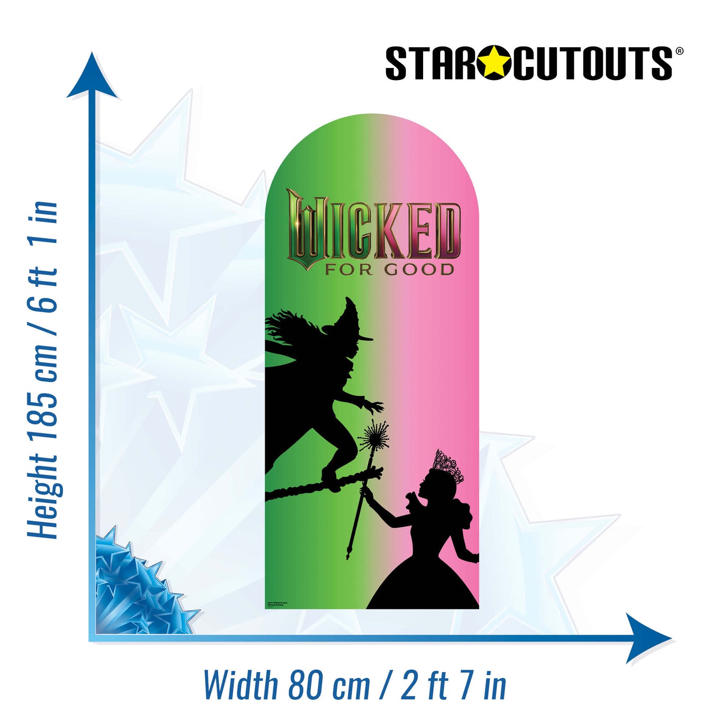 Wicked For Good Pink & Green Silhouette Backdrop Height 185cm