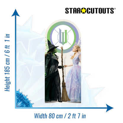 Wicked Glinda & Elphaba Movie Backdrop Cardboard Cut Out Height 185cm