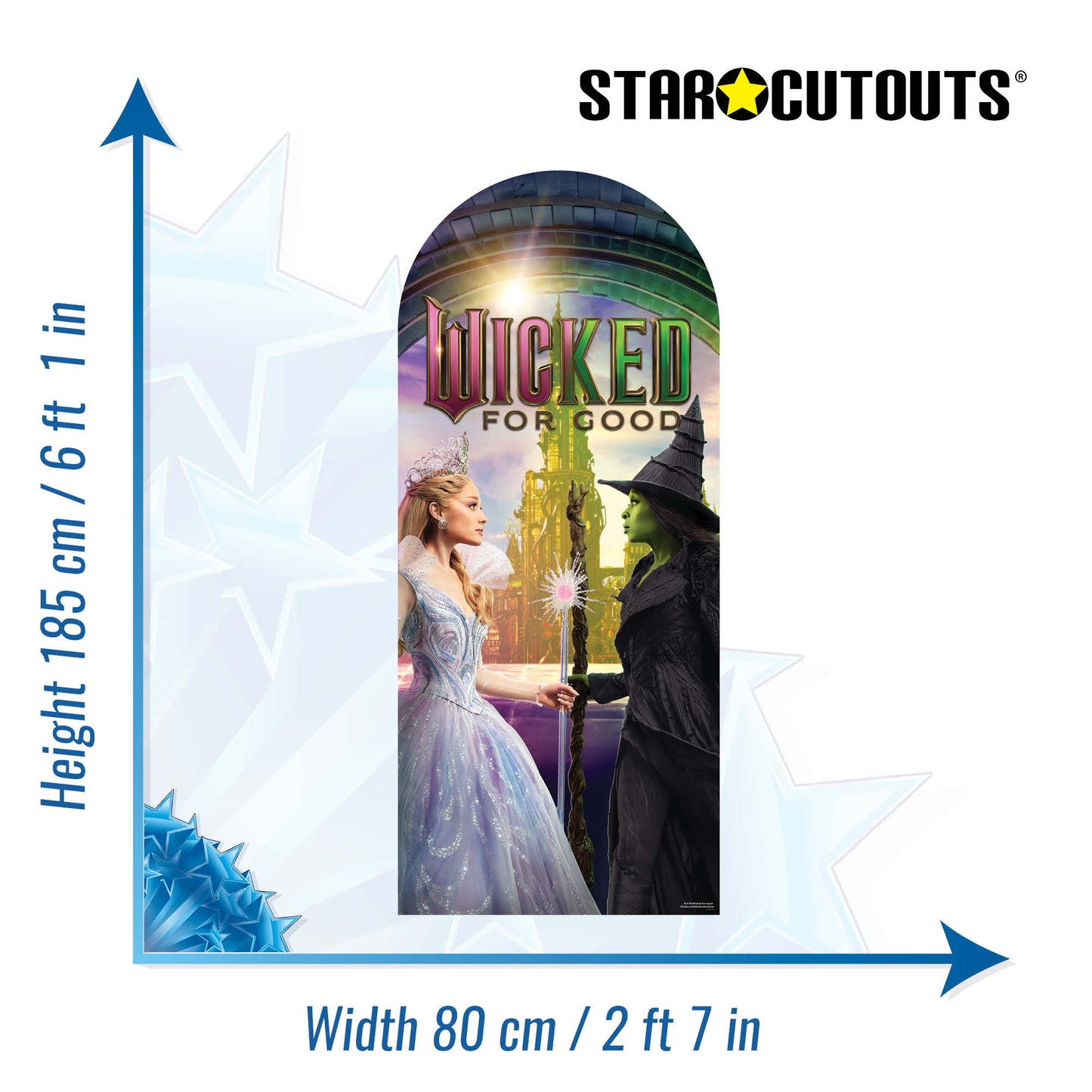 Wicked Cardboard Backdop For Good Glinda Elphaba Emerald City Height 185cm