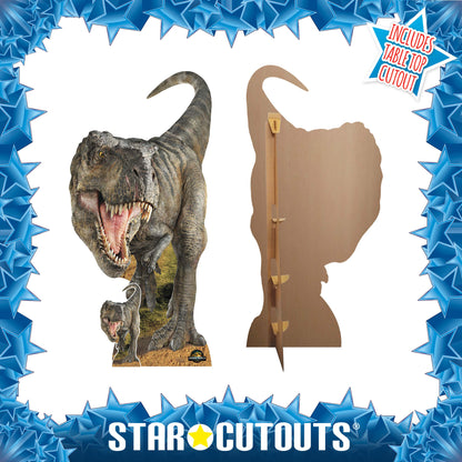 T Rex Cut Out Jurassic World Rebirth Cardboard Dinosaur Height 185cm