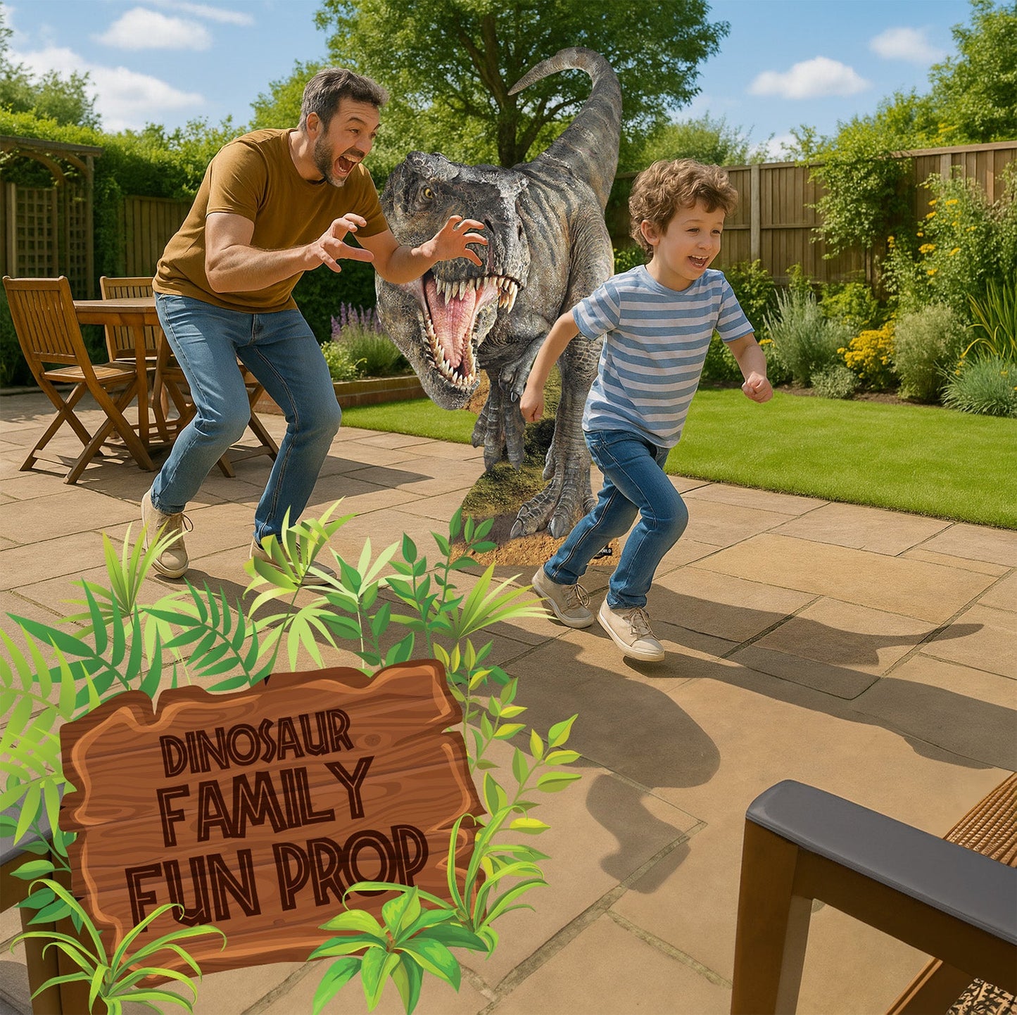 T Rex Cut Out Jurassic World Rebirth Cardboard Dinosaur Height 185cm