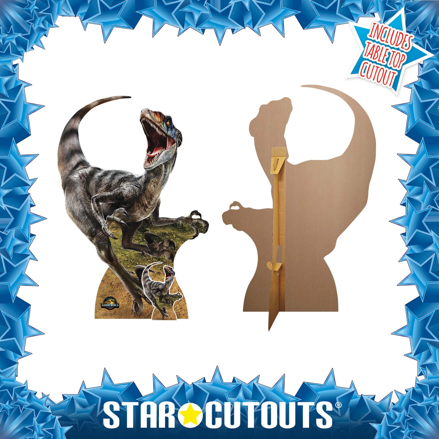 Velociraptor Dinosaur Jurassic World Rebirth Cardboard Cut Out Height 144cm