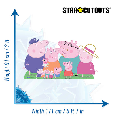 Peppa Pig Family Cardboard Cutout Party Decoration Height 91cm