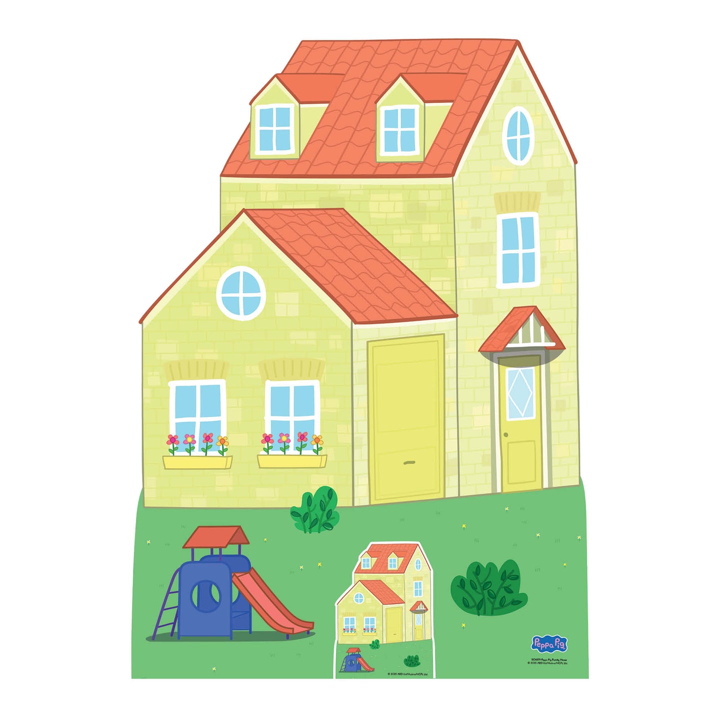 Peppa Pig House With Silde Cardboard Cut Out Party Backdrop Height 128cm