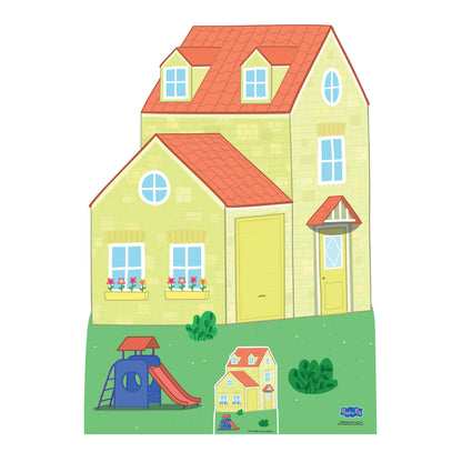 Peppa Pig House With Silde Cardboard Cut Out Party Backdrop Height 128cm