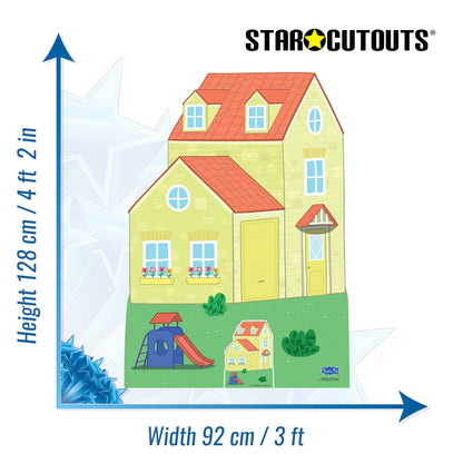 Peppa Pig House With Silde Cardboard Cut Out Party Backdrop Height 128cm