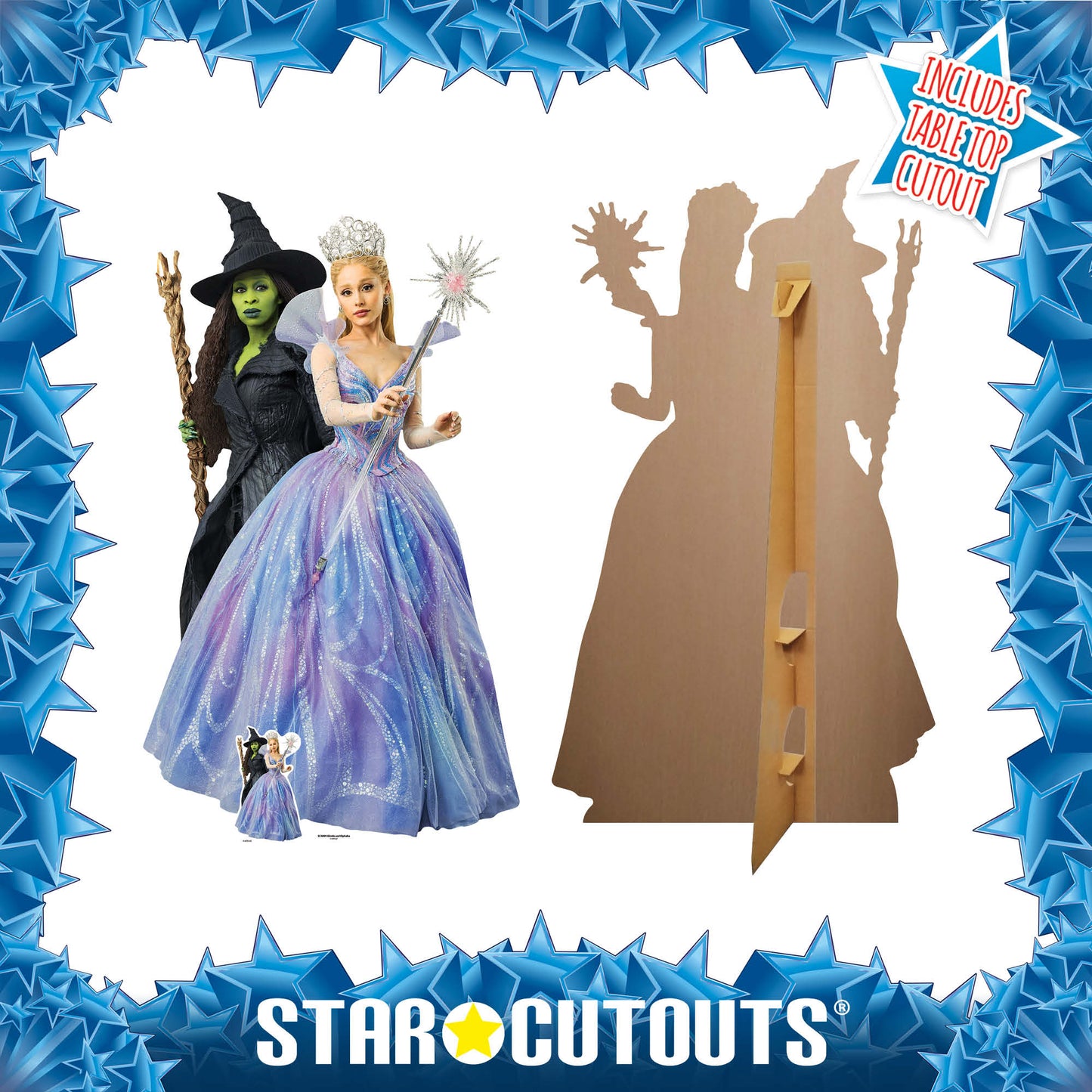 Wicked Glinda & Elphaba Double Cardboard Cut Out Height 159cm - Party Save Smile