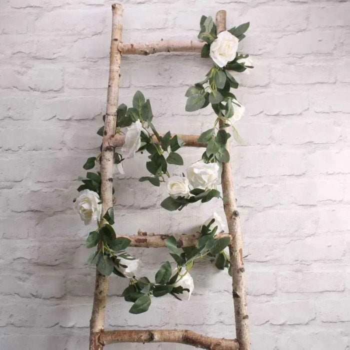 Cream Artificial Rose Garland 175cm | Party Save Smile