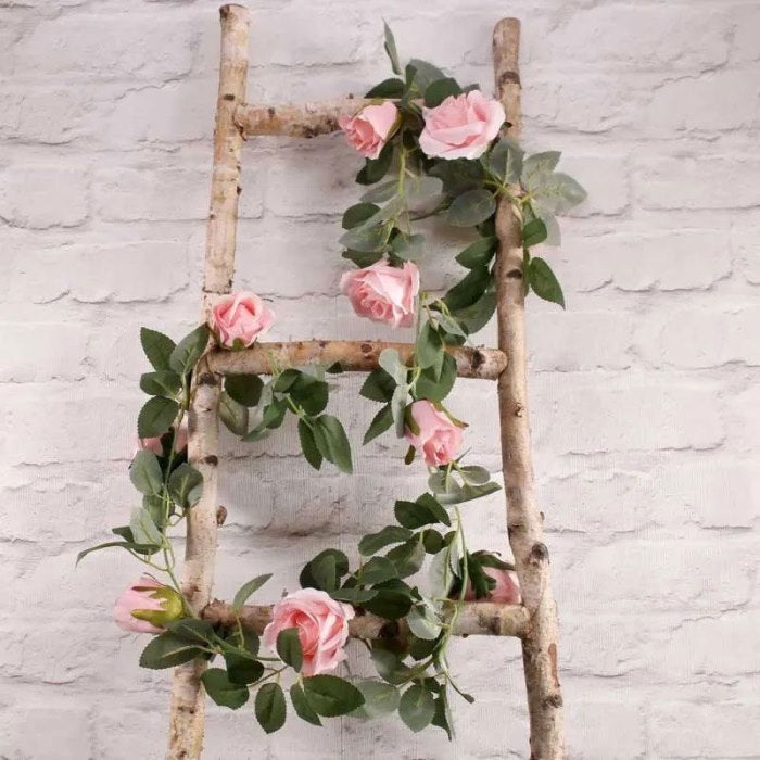 Pink Artificial Rose Garland 175cm | Party Save Smile