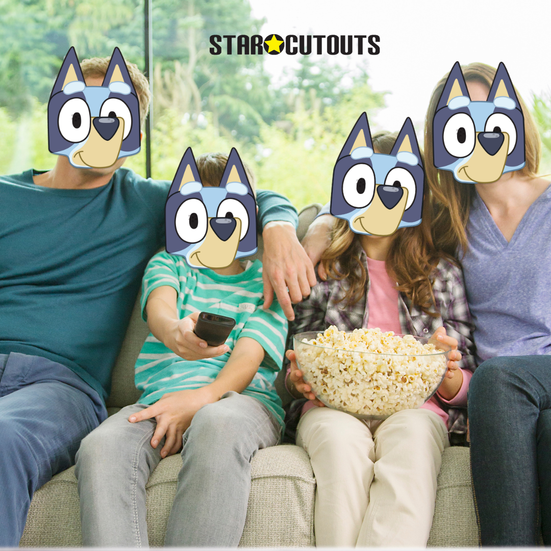 Bluey Party Cardboard Face Masks (6 Pack)