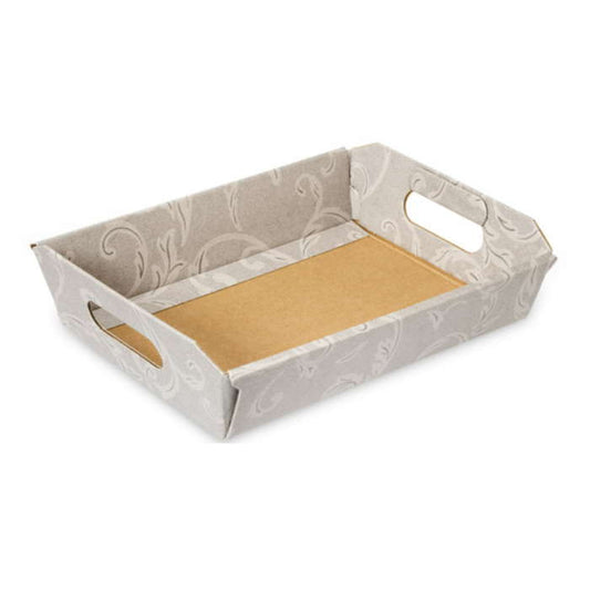 Silver Damask Hamper Tray 310 x 220 x 90mm | Party Save Smile