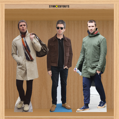 Liam and Noel Gallagher Shelftop Cardboard Cutout 3 Pack Height 30cm