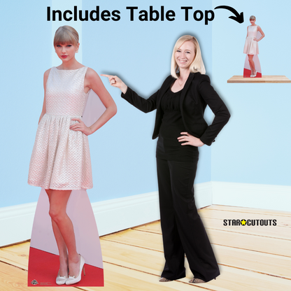 Life Size Cut Out Taylor Swift (White Dress) Height 182cm With Mini