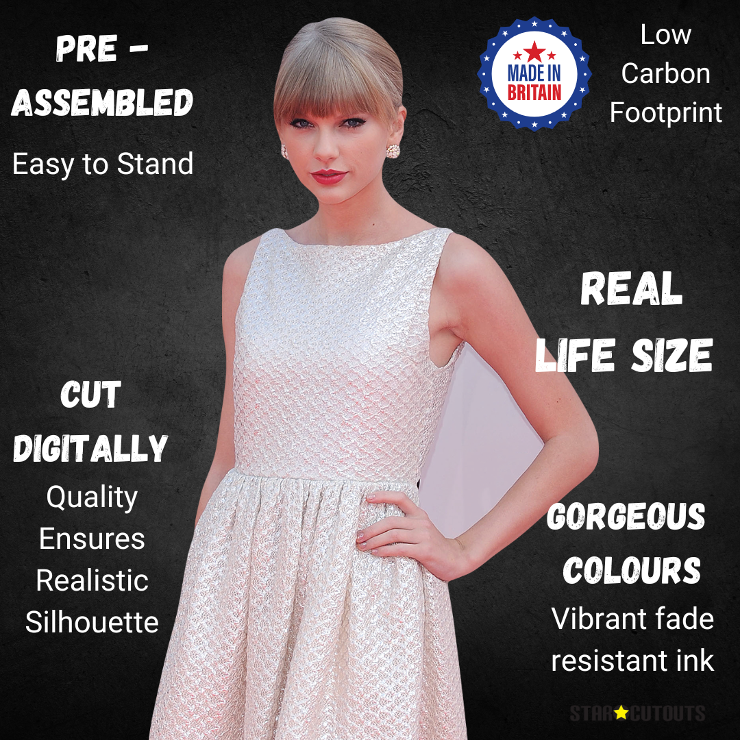 Life Size Cut Out Taylor Swift (White Dress) Height 182cm With Mini