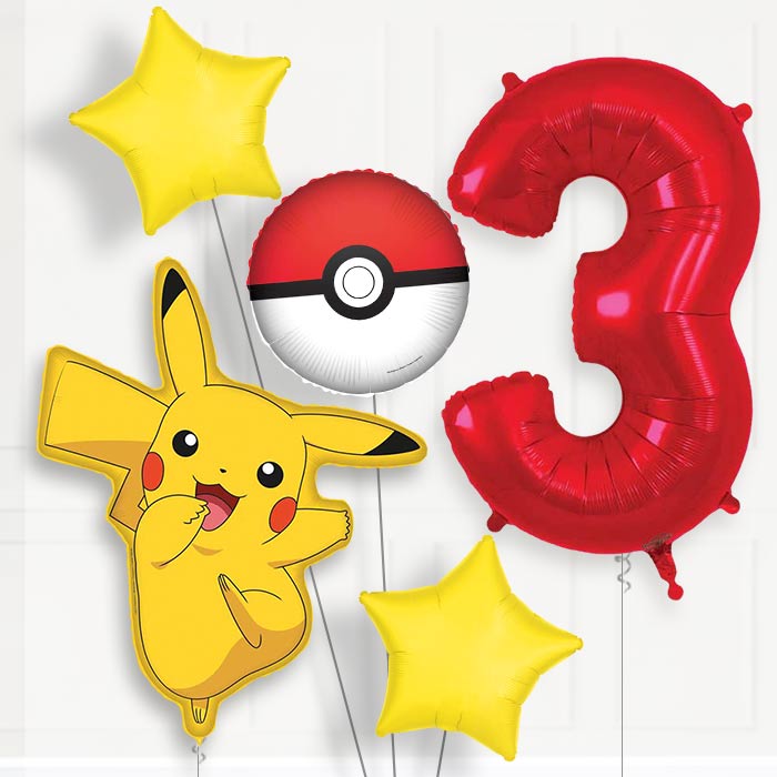 Pokemon Pikachu Birthday Balloon Package Choose Age