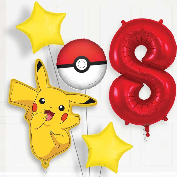 Pokemon Pikachu Birthday Balloon Package Choose Age