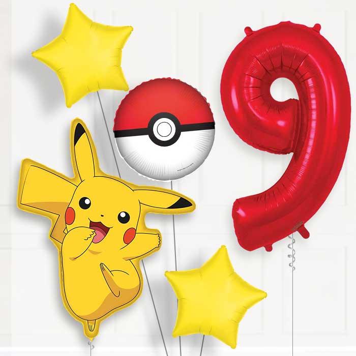 Pokemon Pikachu Birthday Balloon Package Choose Age