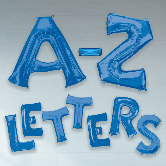 Blue A-Z Letter Shaped Foil Balloon 34 Inch | Party Save Smile