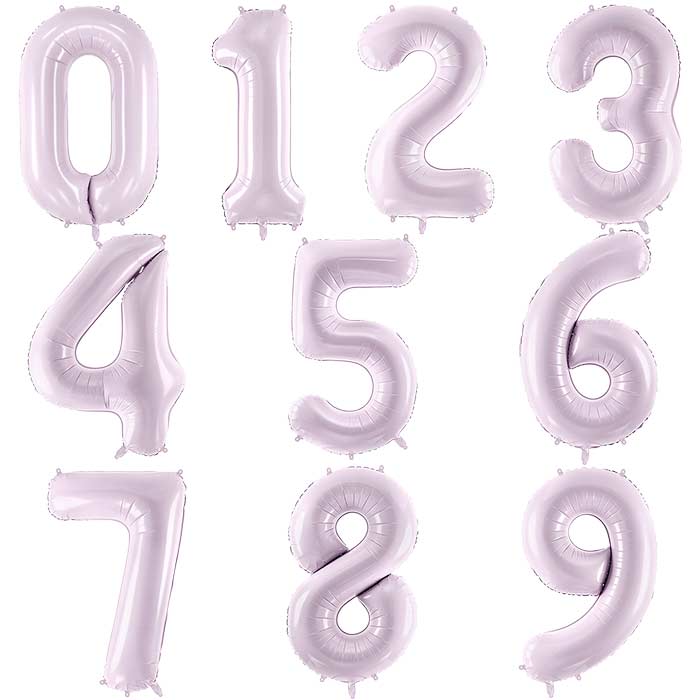 Lilac Number Balloons 0-9 - 28 Inches | Party Save Smile