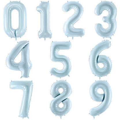 Pastel Blue Number 0-9 - 28 Inches | Party Save Smile