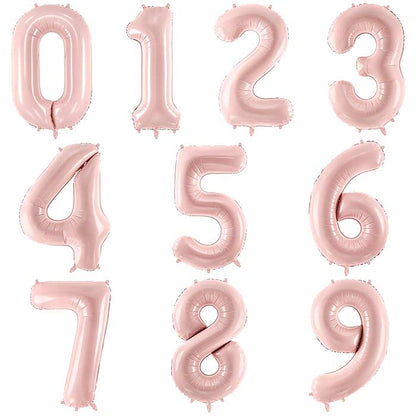 Light Pink Number Balloons 0-9 - 28 Inches | Party Save Smile