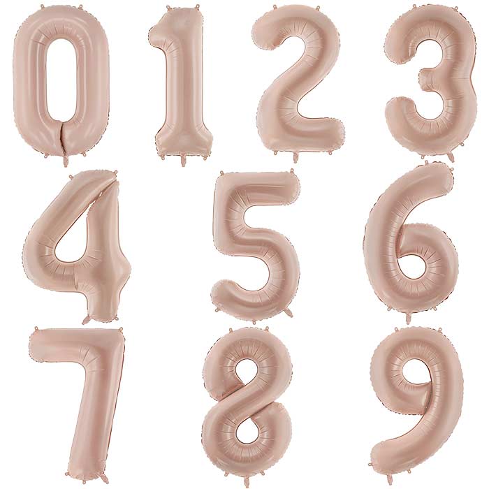 Cappucinno Beige Number Balloons 0-9 - 28 Inches | Party Save Smile