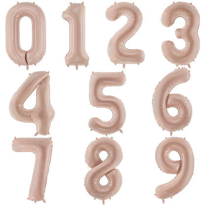 Cappucinno Beige Number Balloons 0-9 - 28 Inches | Party Save Smile