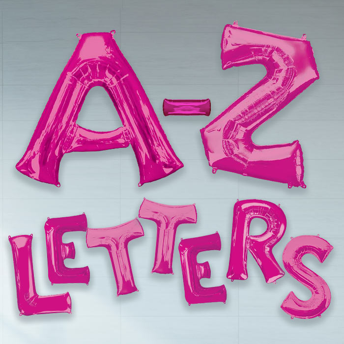 Pink A-Z Letter Shaped Foil Balloon 34 inch | Party Save Smile