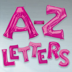 Pink A-Z Letter Shaped Foil Balloon 34 inch