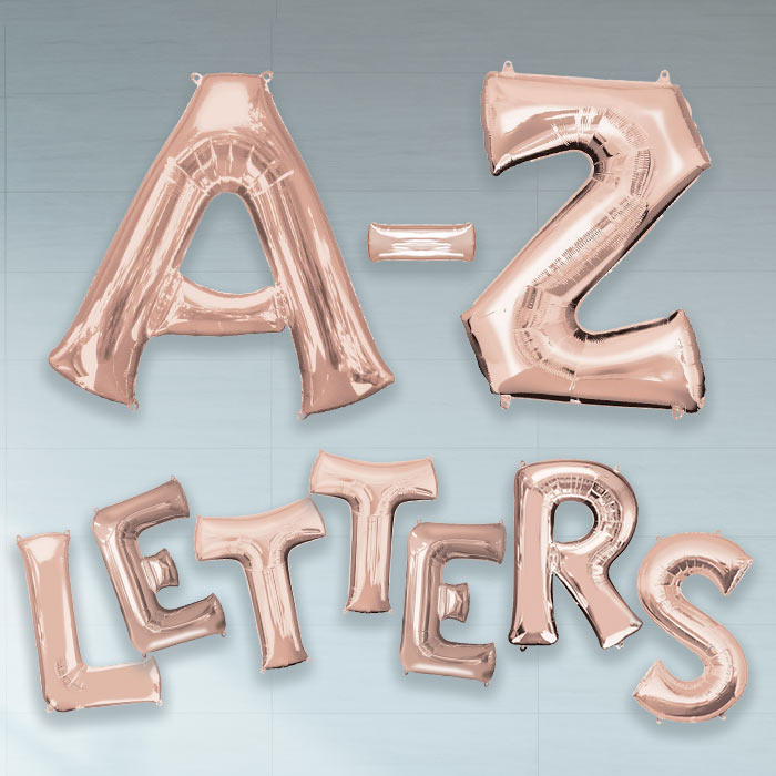 Rose Gold Letter Balloons - Air Fill 16 inch | Party Save Smile
