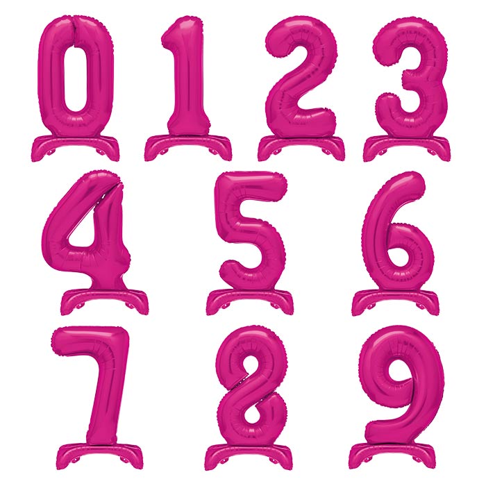 Pink Standing Balloon Air Filled Numbers 0-9 | Party Save Smile