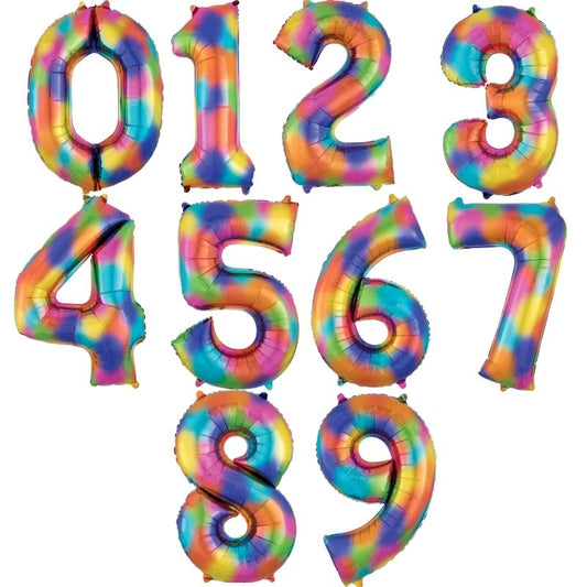 Rainbow Balloon Number 0-9 - Choose Your Number(s) | Party Save Smile