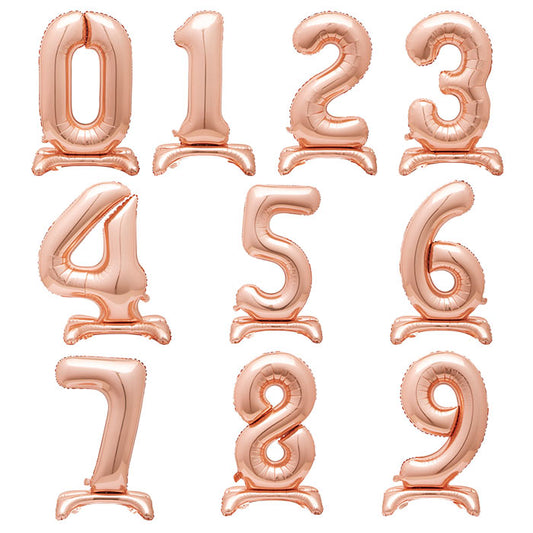Rose Gold Standing Balloon Air Filled Numbers 0-9 | Party Save Smile