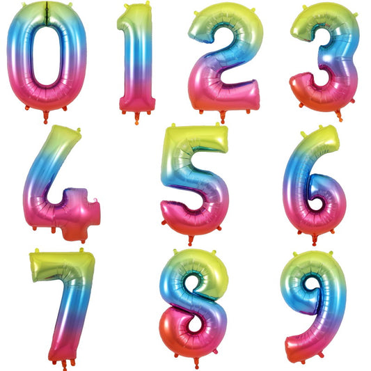 Rainbow Number Balloons 0-9