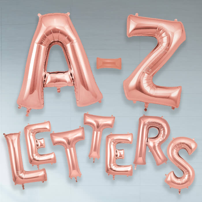 Rose Gold Letter A-Z Balloons 34 inch | Party Save Smile