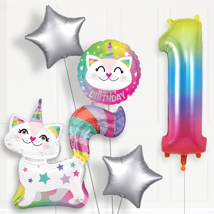 Caticorn Birthday Balloon Package Choose Age - 1st Birthday Balloon Package | Party Save Smile