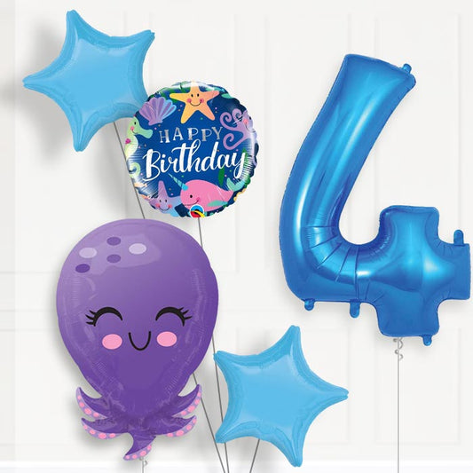 Octopus Birthday Balloon Package Choose Your Number