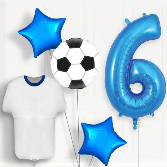 Blue and White Football Shirt Birthday Package Choose Your Number