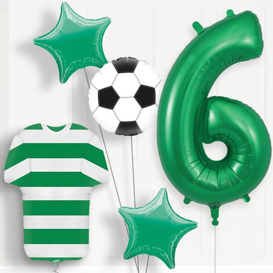 Green and White Hoop Football Shirt Birthday Package Choose Your Number