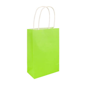 Neon Green Paper Party Bags with Handles