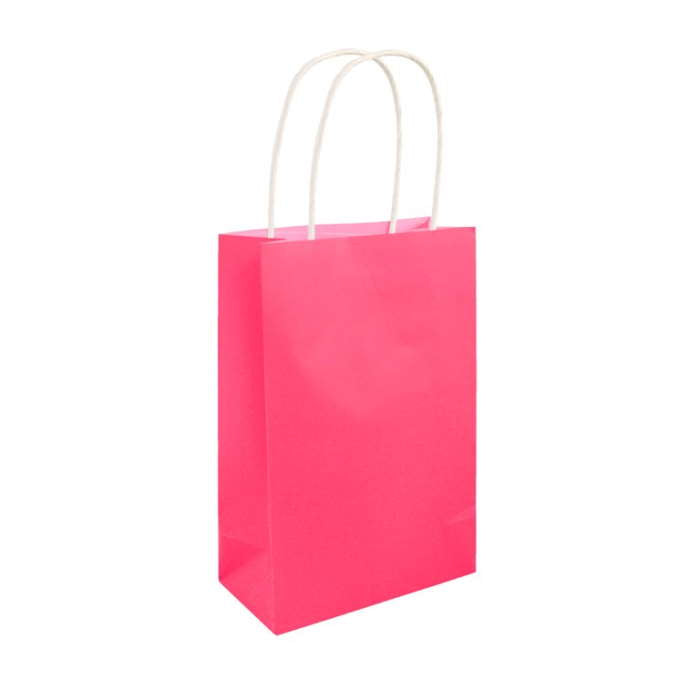 Neon Pink Party Bags with Handles | Party Save Smile