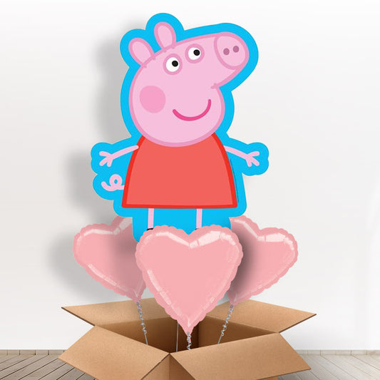 Peppa Pig Giant Helium Balloon in a Box Gift - With 3 Plain Balloons | Party Save Smile