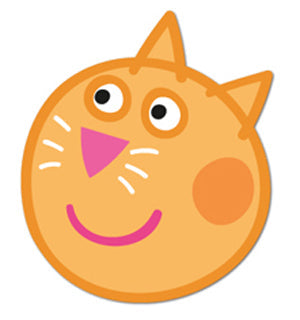 Candy Cat Face Masks With Tabs and Elastic (6 Pack)