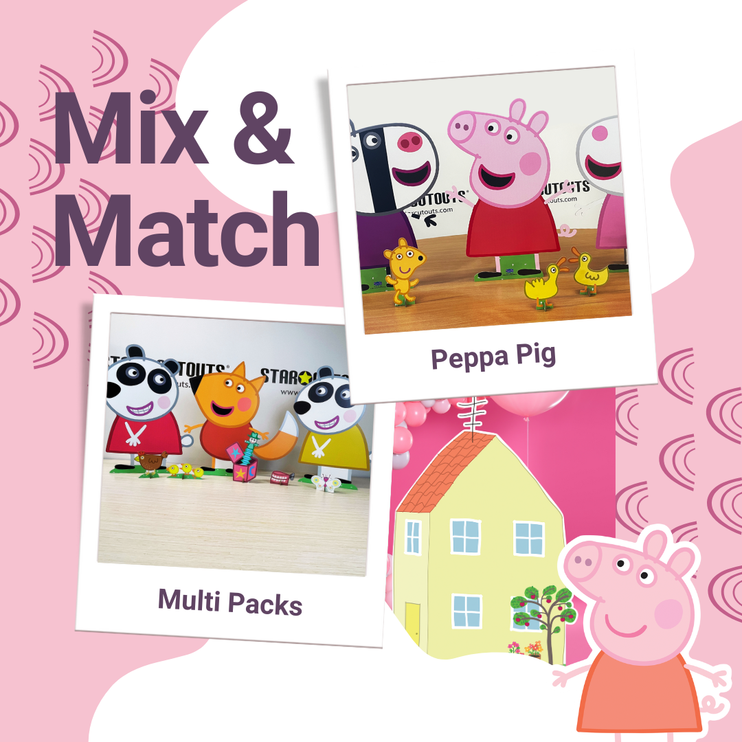 Peppa Pig Cardboard Cutouts Gerald, George and Candy Multi Pack Height 86cm - Party Save Smile