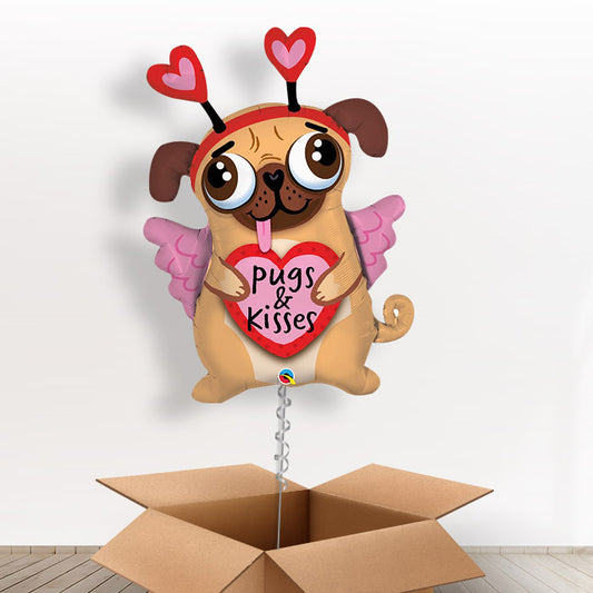 Giant Pug Dog Helium Balloon In a Box - Giant Balloon | Party Save Smile