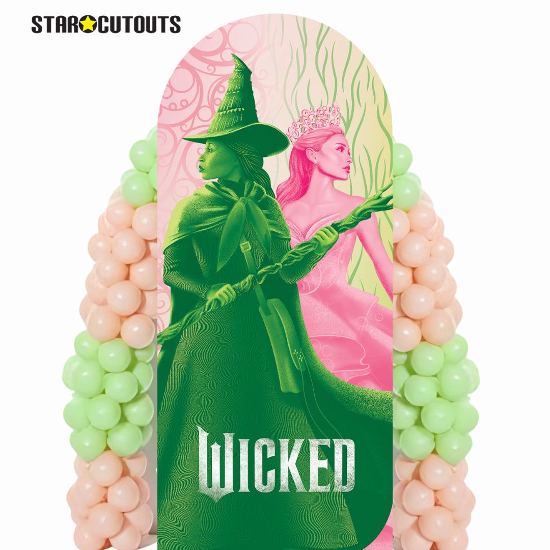 Wicked Move Cardboard Cutout Glinda and Elphaba Logo Height 185cm