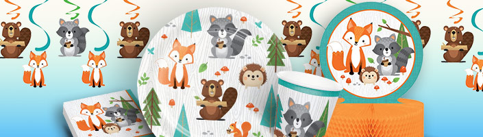 Animal Birthday Party Decorations, Woodland Happy Birthday Banner Raccoon,  Squirrel, Fox, Hedgehog Animal Balloon Garland & Arch Kit for Boy Girl Baby