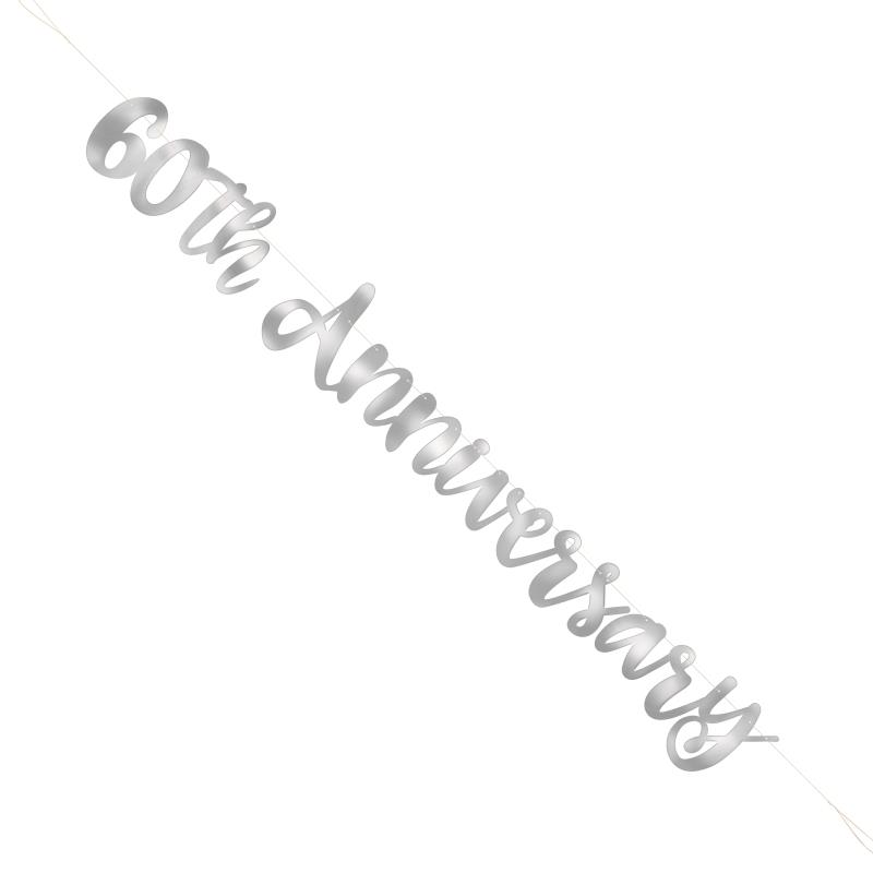 Diamond 60th Wedding Anniversary Party Foil Letter Banner