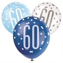 Blue and Silver Holographic 60th Birthday 8 to 48 Guest Premium Party ...