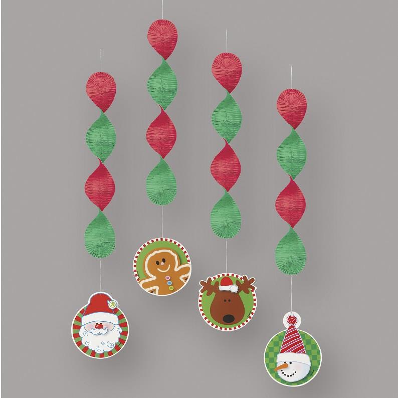 Hanging Christmas Decorations - Santa Snowman Gingerbread | Party Save ...